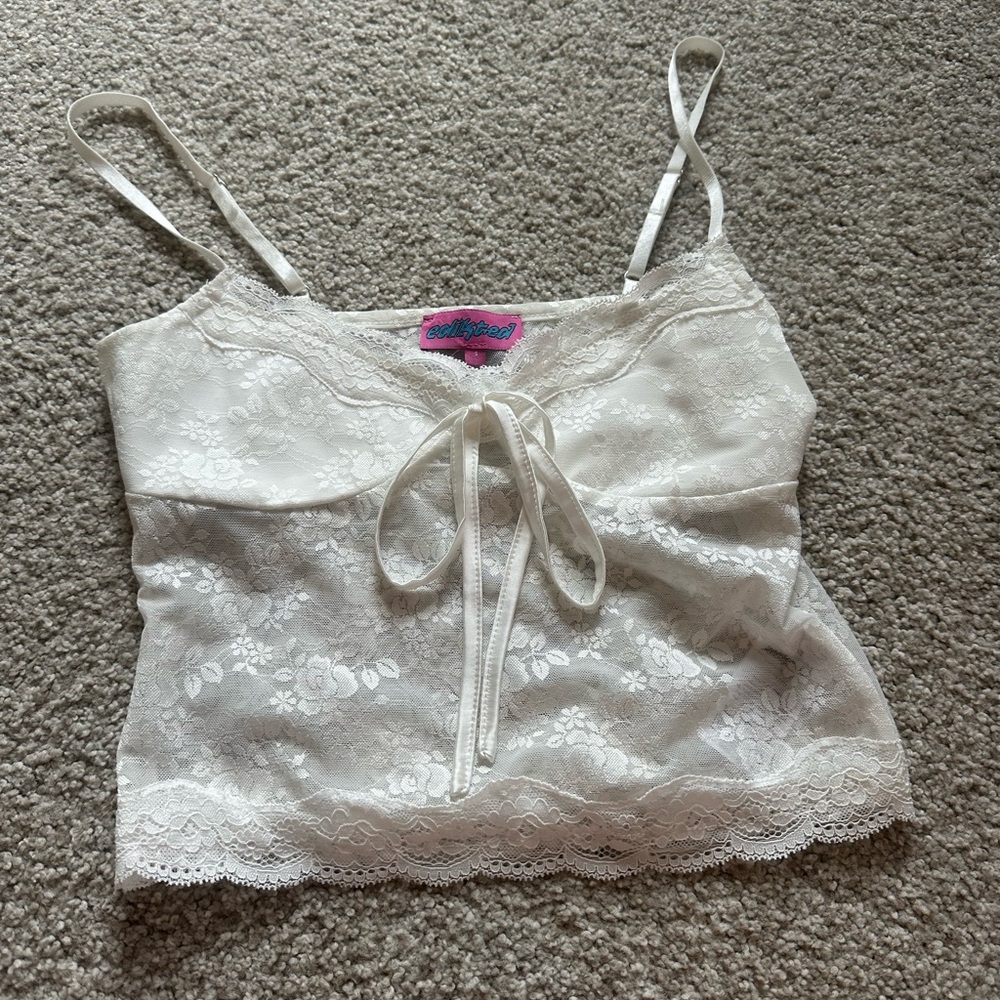 White Lace Camisole Top